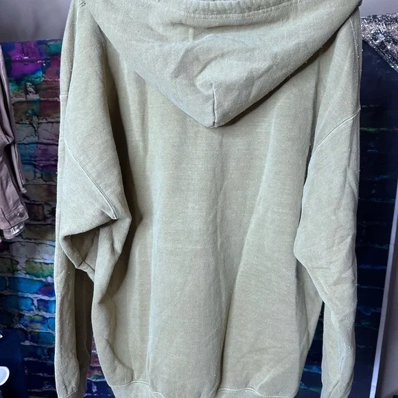 URBAN OUTFITTERS KHAKI DISTRESSED HOODIE. SIZE LARGE NWT - Picture 3 of 5